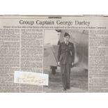 Signature and Obituary of Group Captain Horace Stanley Darley DSO 609 Squadron Battle of Britain.