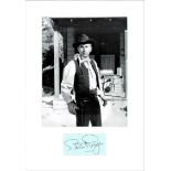 Stewart Granger signature piece mounted below b/w Western movie photo. He was a popular leading