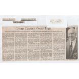 Group Captain Gerald Richmond Gerry Edge OBE DFC Signature and obituary of 605 Squadron Battle of