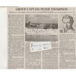Group Captain Peter Douglas Thompson DFC Signature and obituary of 605 Squadron Battle of Britain.