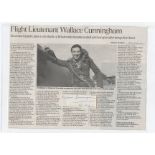 Flight Lieutenant Wallace Cunningham DFC Signature and obituary of 19 Squadron ace Battle of