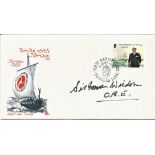 Sir Norman Wisdom OBE signed Links with Norway FDC. 13/6/80 Douglas Isle of Man FDI. Good Condition.