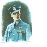 Plt Off Percival Beake WW2 RAF Battle of Britain Pilot signed colour print 12 x 8 inch signed in