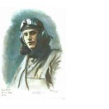 Plt Off Percival Beake WW2 RAF Battle of Britain Pilot signed colour print 12 x 8 inch signed in