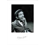 Sir Norman Wisdom signature piece mounted below b/w photo of the entertainer. English actor,