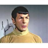 Leonard Nimoy signed 10x8 colour photo as Spock from Star Trek. Good Condition. All signed items