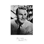 Randolph Scott signature piece mounted below b/w photo. merican film actor whose career spanned from