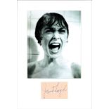 Janet Leigh signature piece mounted below b/w photo Psycho. American actress, singer, dancer, and