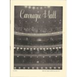 Milstein signed Carnegie Hall programme. Signed inside. Good Condition. All signed items come with