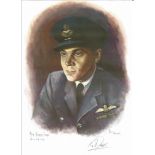 Flt/Lt Richard Jones WW2 RAF Battle of Britain Pilot signed colour print 12 x 8 inch signed in