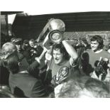 Football Tommy Smith 10x8 signed colour photo pictured with league championship trophy. Thomas Smith