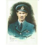 Flt/Lt Keith Lawrence WW2 RAF Battle of Britain Pilot signed colour print 12 x 8 inch signed in