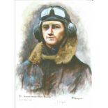 P/O Jocelyn George Power Millard WW2 RAF Battle of Britain Pilot signed colour print 12 x 8 inch