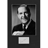 Stanley Holloway signature piece mounted below b/w photo. Approx. overall size 15x11. English