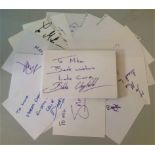 Actors signed 6x4 white index card collection. 50 cards. Dedicated to Mike or Michael. Some of