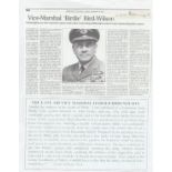 Signature, Obituary and amusing anecdote of AIR VICE MARSHAL HAROLD A. C. ' BIRDY' BIRD-WILSON CBE