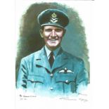Plt Off Terence Kane WW2 RAF Battle of Britain Pilot signed colour print 12 x 8 inch signed in