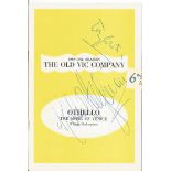 Richard Burton, Paul Rogers, Jack Gwillim signed Othello programme from The Old Vic Company 1955/