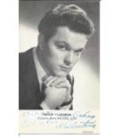 Dickie Valentine signed 6x4 b/w photo. (4 November 1929 - 6 May 1971 was an English pop singer in