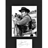 James Drury signature piece mounted below b/w photo. Approx. overall size 14x10. American actor best