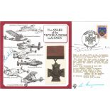 Pat Porteous VC and Rod Learoyd VC signed Victoria Cross DM Medal cover. Flown by VC10 cover and