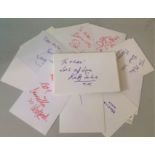 Actresses signed 6x4 white index card collection. 50 cards. Dedicated to Mike or Michael. Some of