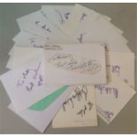 International cricketers signed 6x4 white index card collection. 25 cards. Dedicated to Mike or