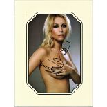 Denise van Outen signed colour glamour photo. Mounted to approx. size 16x12. English actress,