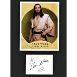 Liam Neeson signature piece mounted below colour photo from Star Wars. Approx. overall size 16x12.