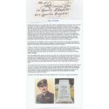 Excellent signature and war service details of Czech FLIGHT LIEUTENANT RAIMUND PUDA 310 & 605