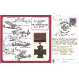 Keith Payne VC, Bill Reid VC and Rod Learoyd VC signed Victoria Cross DM Medal cover. Flown by