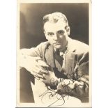 James Cagney signed 7x5 sepia photo. Dedicated, American actor and dancer, both on stage and in