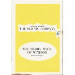 Paul Rogers and John Neville signed The Merry Wives of Windsor programme from The Old Vic Company
