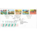 James Hunt signed Sport FDC. 15/7/86 Edinburgh FDI postmark. Good Condition. All signed items come
