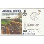 George D'Outremont WW2 resistance hero signed 1984 Liberation of Brussels cover RAFES35. Good