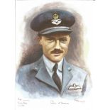 Plt/Off Peter Hairs WW2 RAF Battle of Britain Pilot signed colour print 12x8 inch signed in