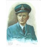 P/O Bob Kings WW2 RAF Battle of Britain Pilot signed colour print 12 x 8 inch signed in Pencil.