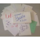 TV and Sport presenters signed 6x4 white index card collection. 75 cards. Dedicated to Mike or