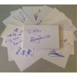 Actors/Actresses signed 6x4 white index card collection. 50 cards. Dedicated to Mike or Michael.