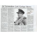 Signature and Obituary of Sergeant Pilot (later) AIR COMMODORE CYRIL BOB 'CYCLOPS' BROWN CBE AFC 245