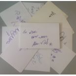 Rugby players signed 6x4 white index card collection. cards. Dedicated to Mike or Michael. Some of