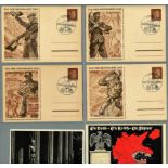 WW2 and Third Reich German vintage postcard collection in large album. Amazing collection of over