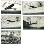 Very rare 1910 Blackpool Flying Festival vintage programme with FIVE signed 6 x 4 b/w of some of the