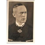 Admiral Lutjens signed 6 x 4 b/w Hoffman postcard in uniform. German Admiral whose military