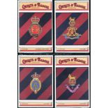 Crests and Badges of the Armed forces colour postcard collection in album with write up. Over 100