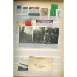 Early 1920s onwards aviation album of hundreds of luggage labels, postcards, b/w photos, air mail