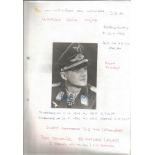 Luftwaffe WW2 aces signed photo collection. 14 signed photos mainly 6 x 4 portraits set in