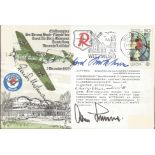 Willy Messerschmitt, Gerd Barkhorn, Adolf Galland and Erich Hartmann signed ME109 1975 RAF Museum