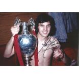Peter Cormack Signed 1973 Liverpool Football 8x12 Photo. Good Condition. All signed items come