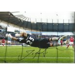 Joe Hart Signed Manchester City Football 8x12 Photo. Good Condition. All signed items come with